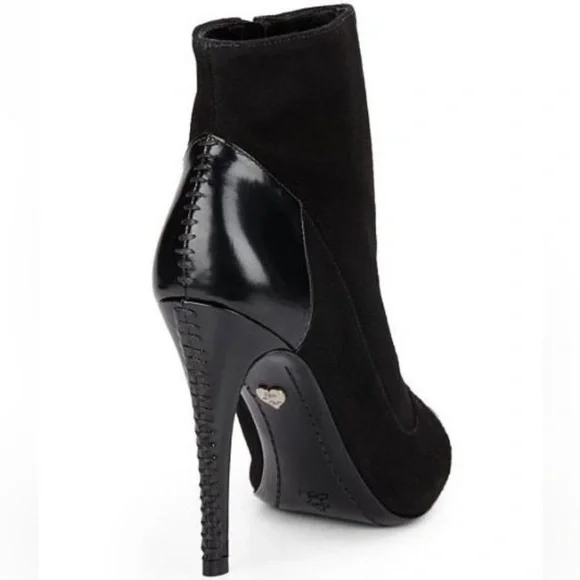Alice + Olivia Dametrie Suede & Leather Ankle Heeled Boots Sz 6 - Picture 6 of 9